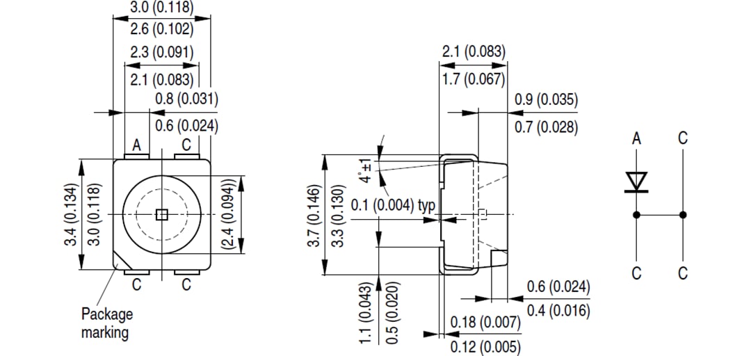 Mechanical Drawing - ams OSRAM Power TOPLED® Enhanced Thinfilm LEDs