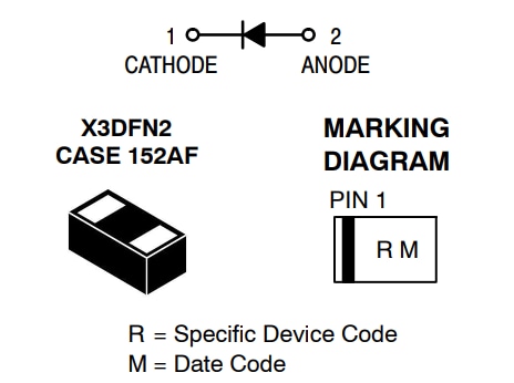 onsemi NSDP301MX3 Single PIN Diode