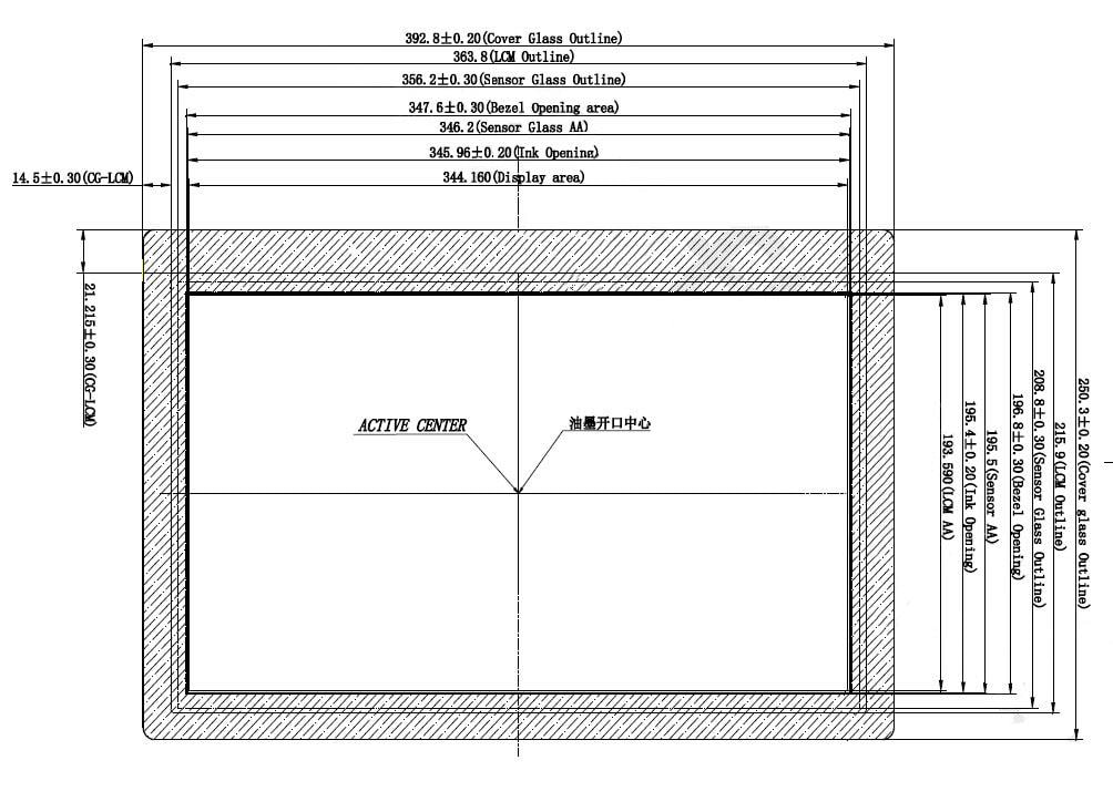 Mechanical Drawing - Future Designs, Inc. (FDI) ELI156-IPHW 15.6-inch FHD LCD Module