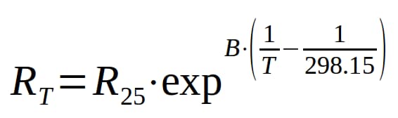 R-T curve for a Vishay NTC thermistor