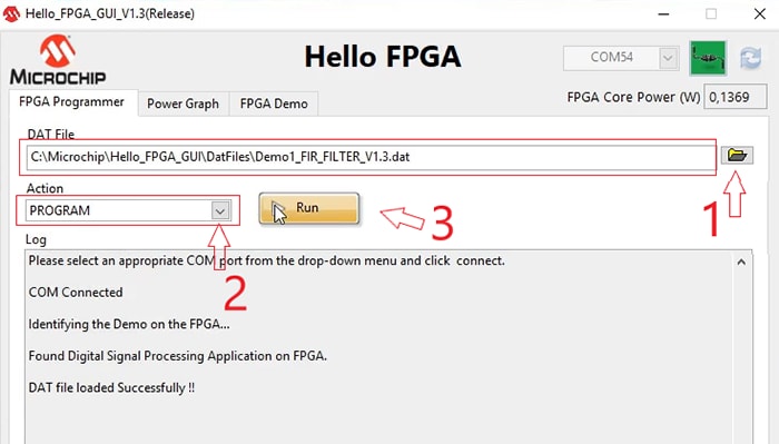 Flashing a demo software to the Hello FPGA kit