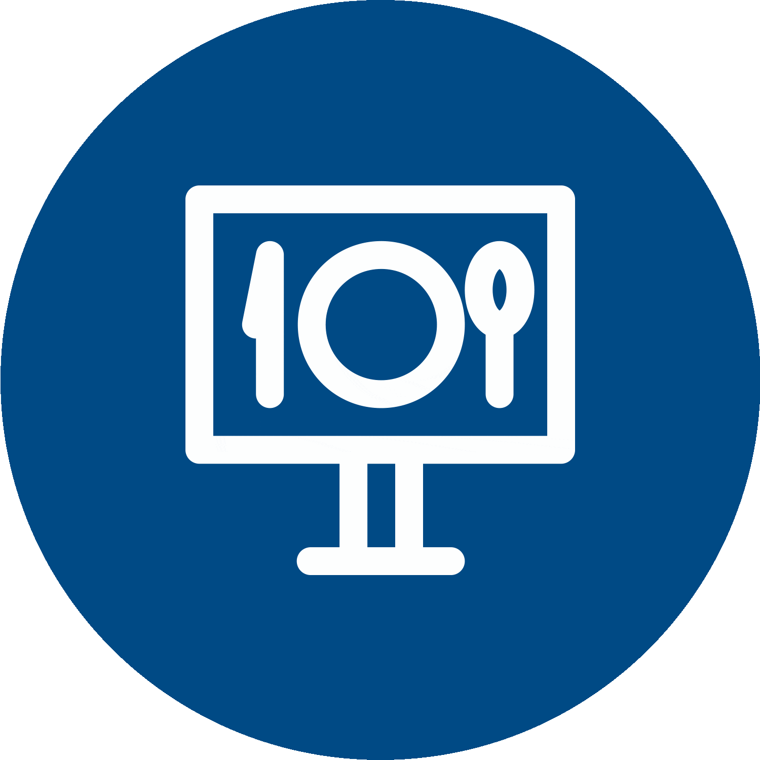 animation of digital signage with restaurant icon